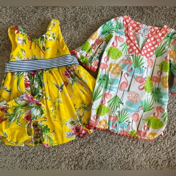12 month toddler girls spring/summer dress bundle | 3 pieces total - Picture 1 of 16